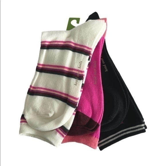 Kate Spade Hello Stripe 3 Pack Socks NWT - Picture 2 of 3